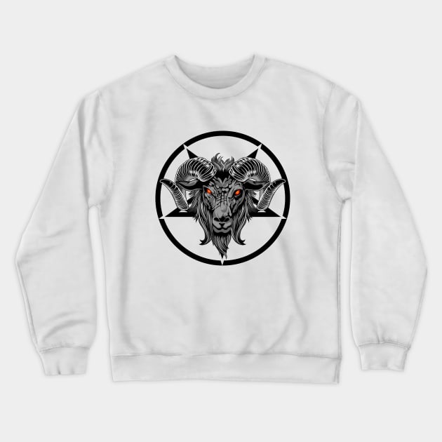 Satanic pentagram, baphomet,goat devil Crewneck Sweatshirt by Lekrock Shop